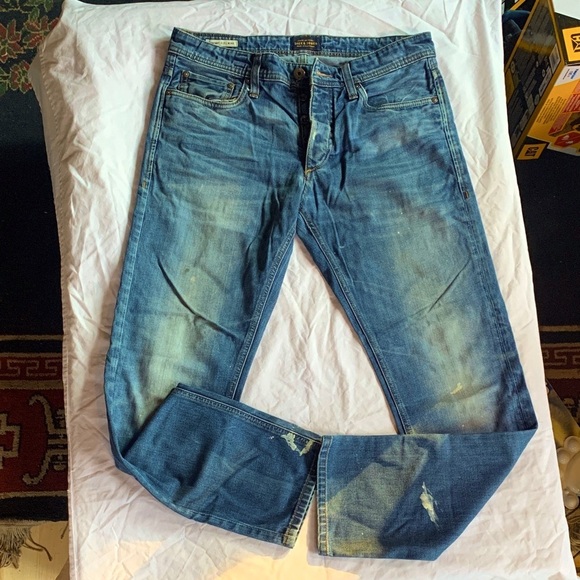 Jack & Jones Distressed Denim Slim Jeans “Mike” Design - Picture 9 of 12